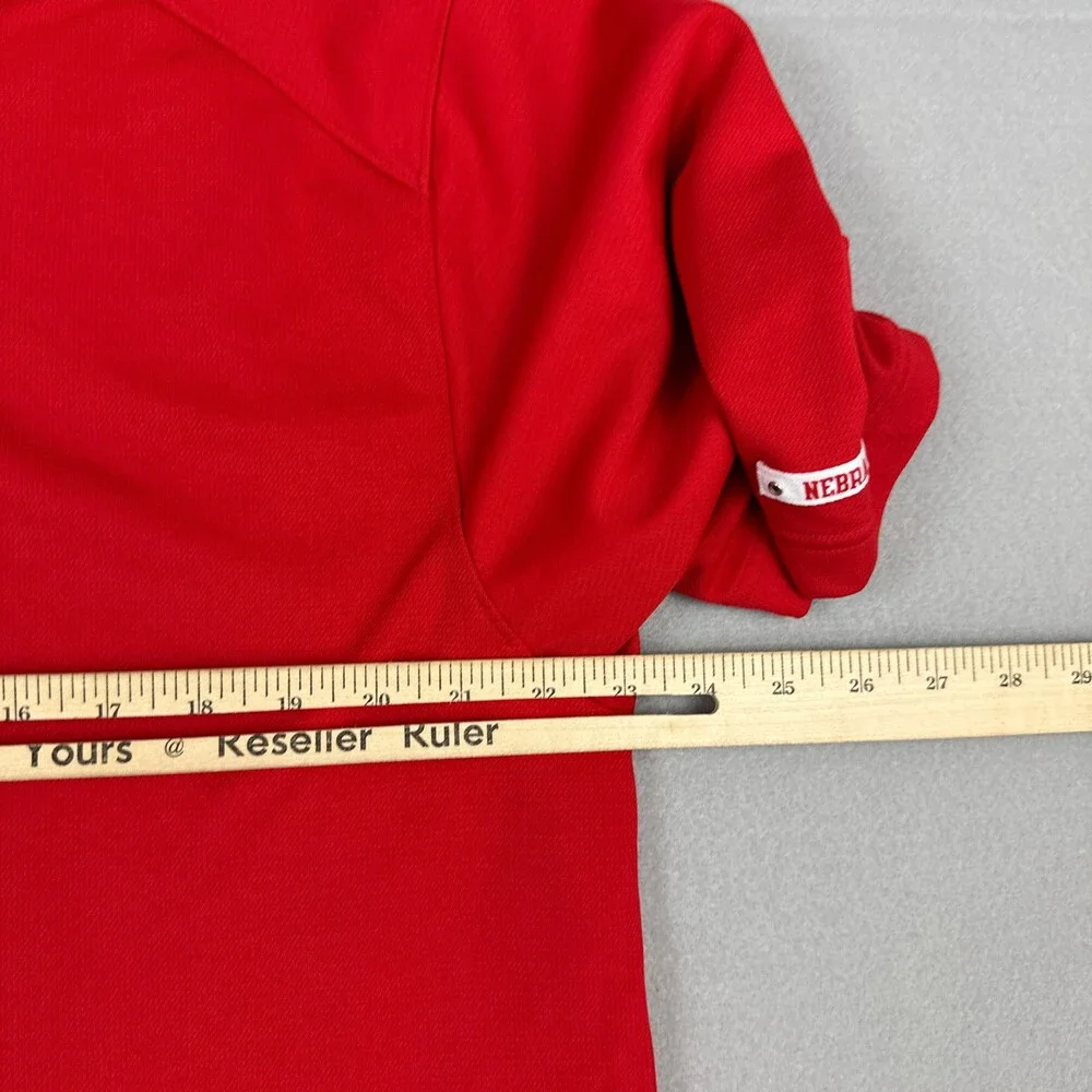 Vintage Nebraska Cornhuskers Polo Shirt Men Large Red Nike Team NCAA 90s L